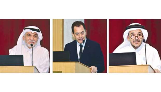 Ali Zainal, French ambassador Eric Chevallier and Dr Omar al-Ansari