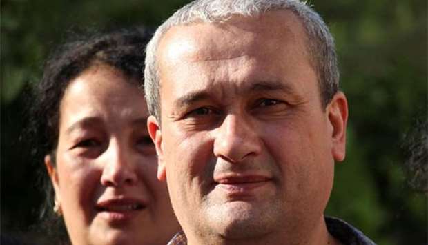 Uzbek journalist Bobomurod Abdullayev is seen after a court hearing in Tashkent on Monday.