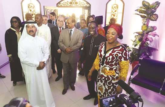 Qatar Ministry of Foreign Affairs secretary-general Ahmed bin Hassan al-Hammadi, Ghanau2019s Minister of Foreign Affairs Shirely Ayorkor Botchwey, Ghanau2019s ambassador Emmanuel Enos, dean of Diplomatic Corps and ambassador of Eritrea Ali Ibrahim Ahmed and other diplomats after the opening of the Ghana embassy in West Bay yesterday. PICTURE: Shaji Kayamkulam