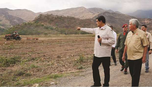 Venezuelau2019s President Nicolas Maduro visits the agricultural production field u201cCacique Yareu201d in Aragua state.