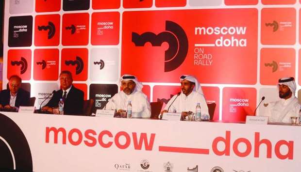 Qatar's ambassador to Russia Fahad bin Mohamed al-Attiyah, Hassan al-Ibrahim, assistant secretary-general of QNTC, and other dignitaries addressing the reception.