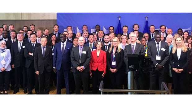 Ambassador Dr Mutlaq bin Majed al-Qahtani, with other participants in the annual ninth meeting of the Global Network of R2P Focal Points in Brussels.