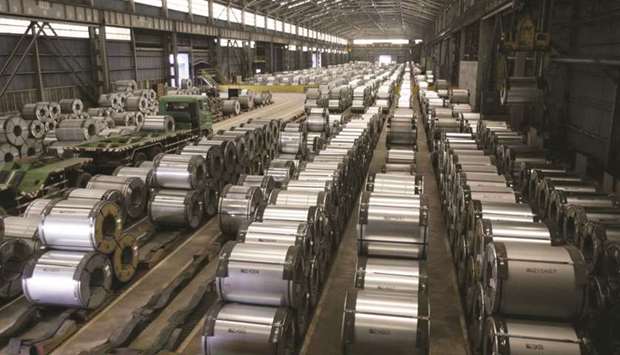 Columns of steel are stacked inside the China Steel production factory in Kaohsiung. India fears China could soon start flooding excess steel into its market after the US raised tariffs on Chinese products due to the escalating trade war between the worldu2019s two largest economies, according to three government sources and four industry officials.