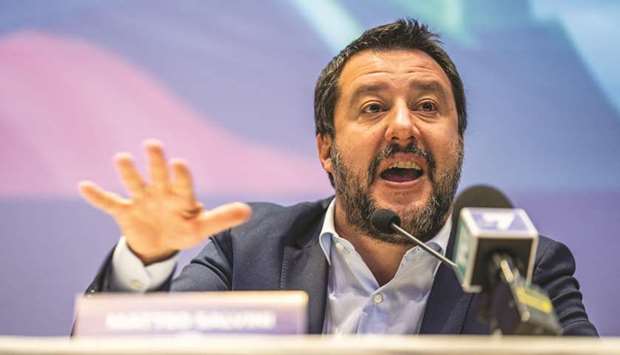 Matteo Salvini, Italyu2019s deputy prime minister, gestures while speaking at an event in Milan. Under pressure from his coalition partner and sometime rival ahead of the ballot on May 26, the head of the rightist League issued his most direct challenge yet to the European establishment fiscal rules and vowed u201cto change this Europe completely.u201d