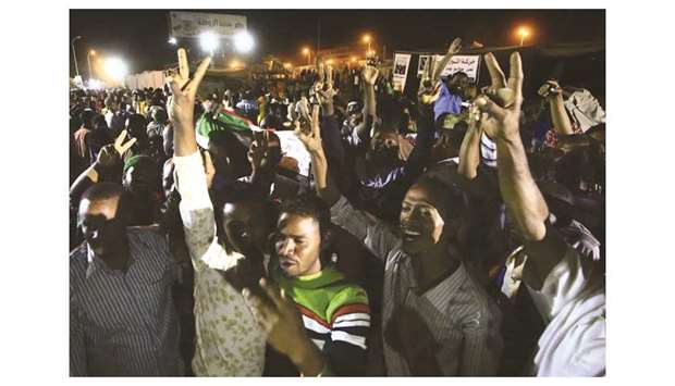 Sudanese protesters demonstrate in Khartoum.