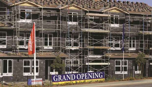 A home building project in San Marcos, California (file). Housing starts rose 5.7% to a seasonally adjusted annual rate of 1.235mn units last month, driven by gains in the construction of both single- and multi-family housing units, the Commerce Department said yesterday.