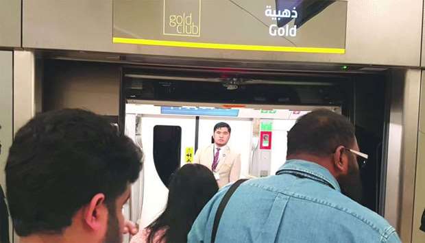 Doha Metro stations have dedicated entrance/exit doors for Goldclub travel card holders. PICTURE: Joey Aguilar.