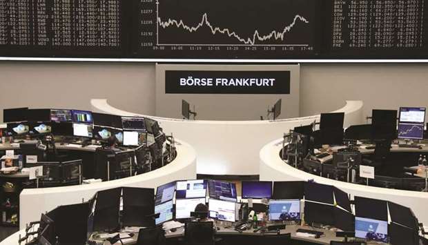 The German share price index DAX graph is seen at the Frankfurt Stock Exchange. The DAX 30 lost 0.6 % to 12,238.94 points yesterday.