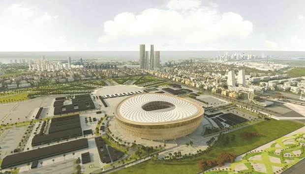 Computer generated images of the Lusail Stadium.