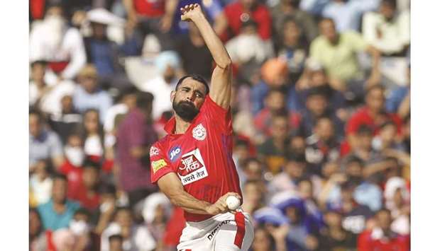 Kings XI Punjabu2019s Mohamed Shami in action during an IPL match. (IANS)