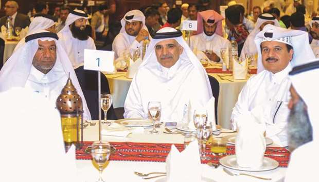QEWC managing director and general manager Fahad Hamad al-Mohannadi and other dignitaries at the Suhoor.