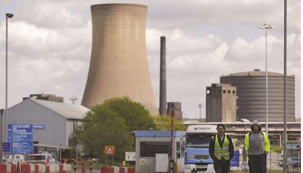 Workers leave British Steel plant in Scunthorpe, UK. British Steel says negotiations had not concluded and it continues to work with all parties to secure the future of the business.