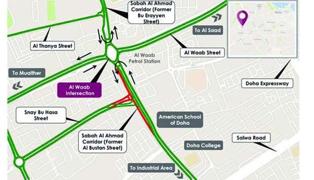 Map of Al Waab Intersectionrnrn