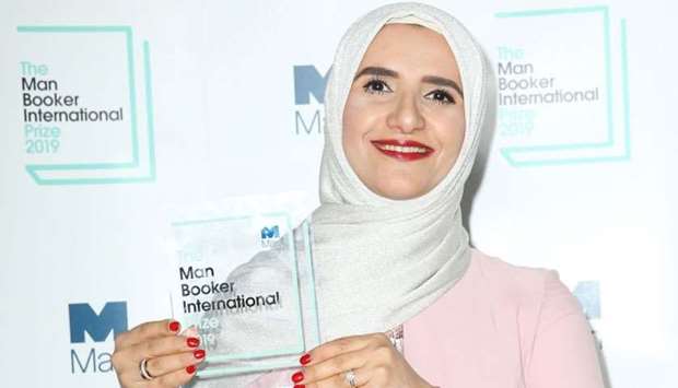 Arabic author Jokha Alharthi poses after winning the Man Booker International Prize for the book 'Celestial Bodies' in London