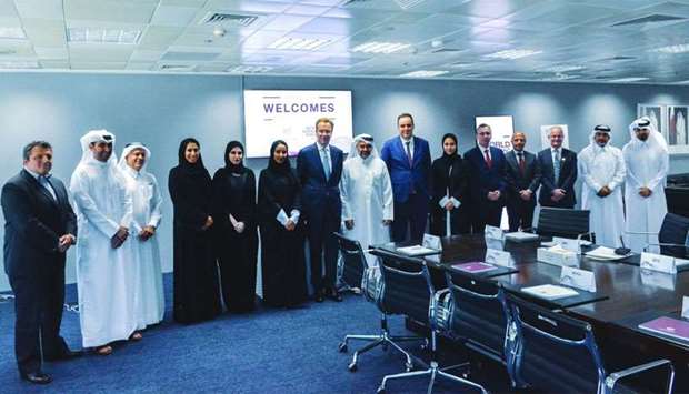 The WEF delegation led by Brende in a meeting with high-level representatives from the QFC.