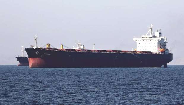 An oil tanker is pictured off the Iranian port city of Bandar Abbas. It is vital for Tehran to keep oil flowing as any disruption would damage its future activities due to the high costs and complexities of restarting production.