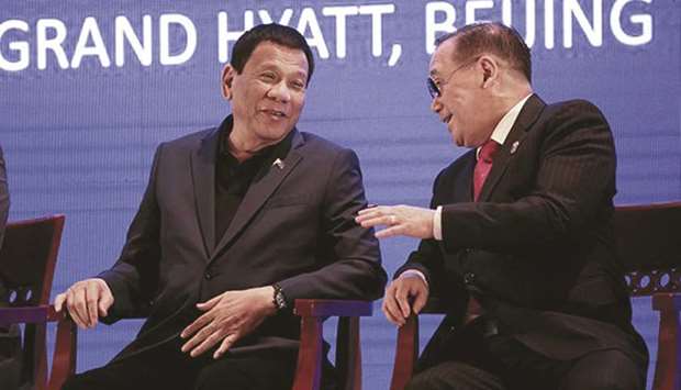 President Rodrigo Duterte with Foreign Affairs Secretary Teodoro Locsin.