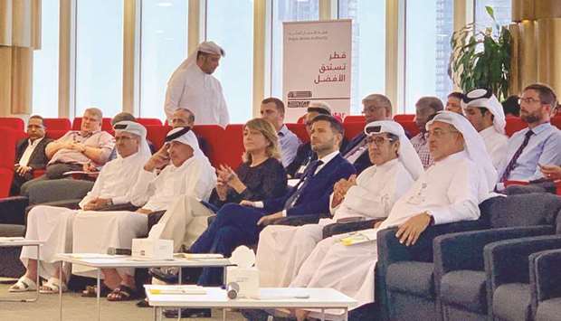 Italian ambassador Pasquale Salzano and other dignitaries at the Ashghal workshop yesterday.