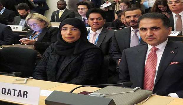 Minister of Public Health Dr. Hanan Mohammed Al-Kuwari led Qatar's delegation to the meetings held from May 20 to 28