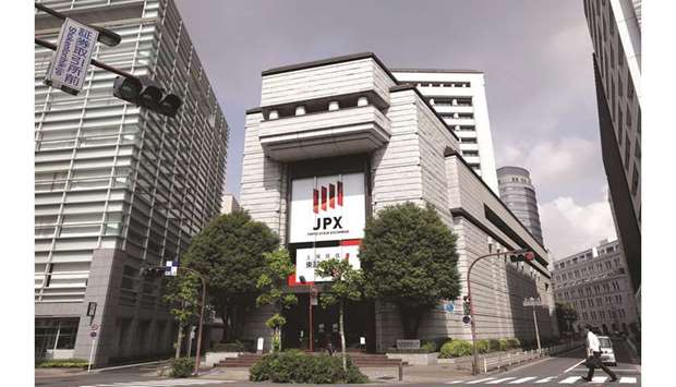 An external view of the Tokyo Stock Exchange. The Nikkei 225 closed down 1.2% to 21,003.37 points yesterday.