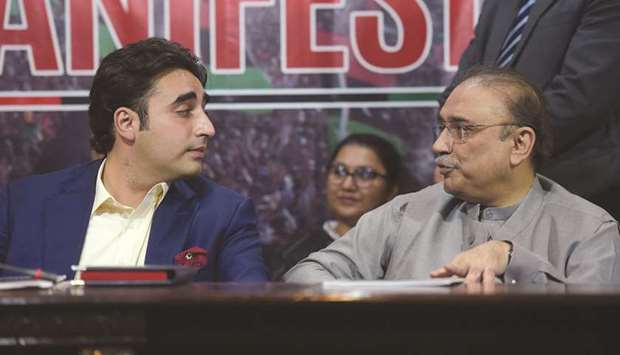 Zardari (right) and his son Bilawal are under investigation in relation to the fake accounts case.