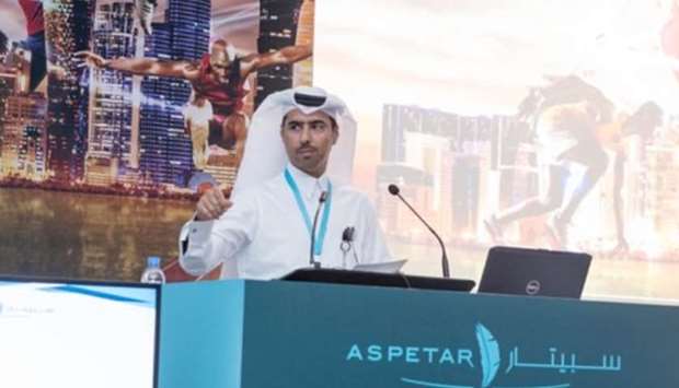 Dr Abdulaziz al-Kuwari speaking at the conference.