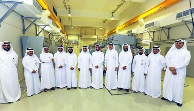 Officials of Qatari Diar and Kahramaa at the ceremony to celebrate the start of Lusail's power stations.