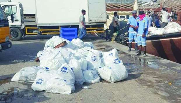 Trash collected from Al Khor Harbour.rnrn