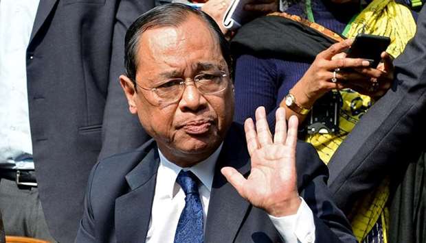 Ranjan Gogoi, a Supreme Court judge, gestures as he addresses the media at a news conference in New Delhi, India January 12, 2018