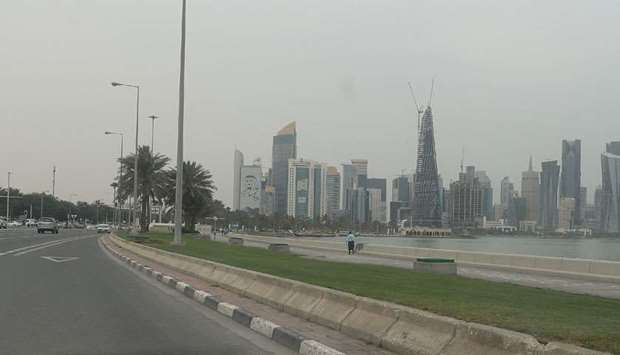 Traffic yet to pickup on the busy Corniche Road