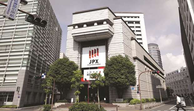 An external view of the Tokyo Stock Exchange. The Nikkei 225 closed down 1.5% to 21,923.72 points yesterday.