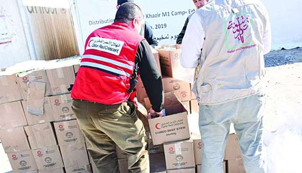 Qatar Red Crescent Society (QRCS) personnel delivered food aid for internally displaced persons in the governorates of Nineveh and Erbil in Iraq.