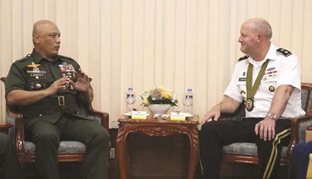 Major General John Johnson paid a courtesy call to the Philippine Army Commanding General Lt Gen Macairog S Alberto. The leaders discussed the future bilateral army-to-army exercises between the USAPAC and PA as well as the training of the PAu2019s First Brigade Combat Team.