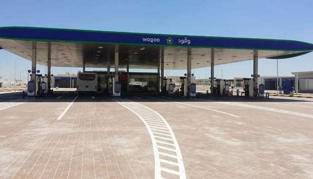 The new Umm Slal petrol station is spread over an area of 28000 square meters and has 4 laneswith 8 dispensers for light vehicles, and 2 lanes with 4 dispensers for Heavy Vehicles