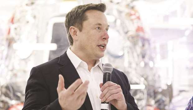 Elon Musk, CEO of Tesla, speaks during an event in Hawthorne, California. Musk, who has called coronavirus-related shutdown orders fascist, said Tesla will decide whether to keep producing cars in Fremont, California, based on how itu2019s treated going forward.