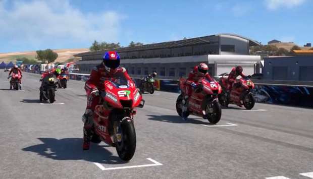 Action from the first round of the Qatar Online Racing Championship for bikes on Sunday night.  The event is organised by the Qatar Motor and Motorcycle Federation for bike racing connoisseurs after the virtual series for cars received an overwhelming response.