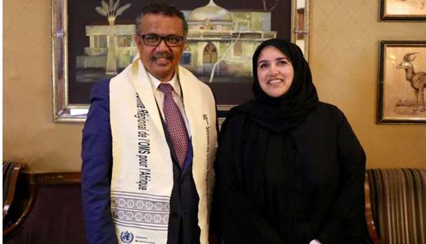 WISH CEO Sultana Afdhal with WHO Director-General Dr Tedros Adhanom Ghebreyesus (file picture)