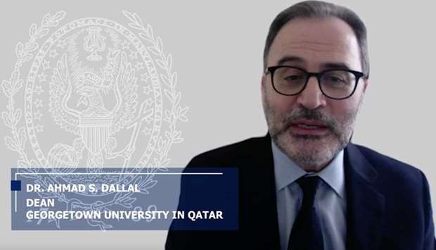Dean Ahmad Dallal during the virtual ceremony.