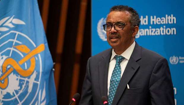 Tedros Adhanom Ghebreyesus, director general of World Health Organization (WHO) attends the virtual 73rd World Health Assembly (WHA) following the coronavirus disease outbreak in Geneva, Switzerland yesterday.