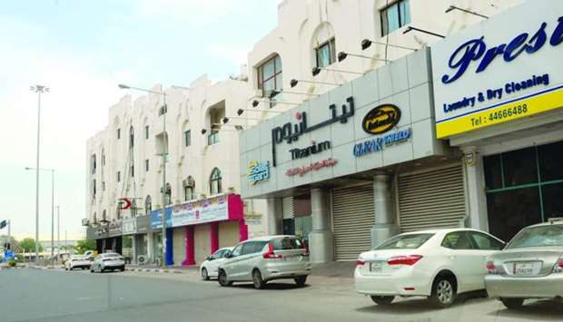 Closed shops in the Old Airport area of Doha. PICTURE: Thajudheen