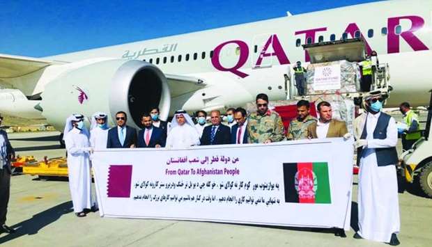 In implementation of the directives of His Highness the Amir Sheikh Tamim bin Hamad al-Thani, four shipments of urgent medical aid - provided by Qatar through the Qatar Fund for Development (QFFD) - were sent to Afghanistan, Bosnia and Herzegovina, Serbia and North Macedonia Tuesday. The medical assistance from Qatar comes in support of the efforts of friendly countries in combating the Covid-19 outbreak. Officials and dignitaries mark the arrival of a medical aid in Afghanistan.
