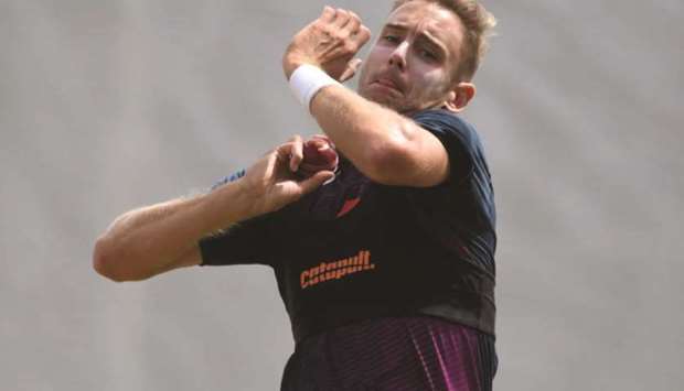 Stuart Broad bowled on his own, with only a physiotherapist doubling as a cameraman.