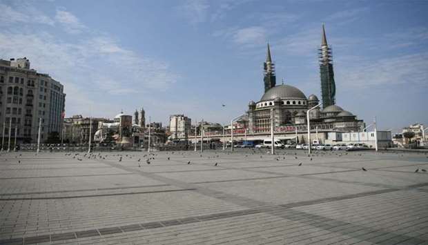 A deserted Taksim Square