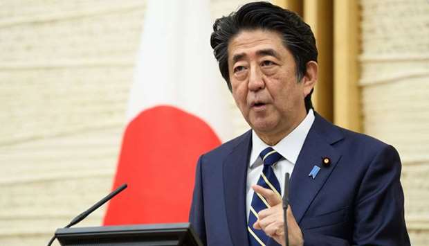 Shinzo Abe, Japanu2019s Prime Minister, gestures as he speaks during a news  conference in Tokyo.