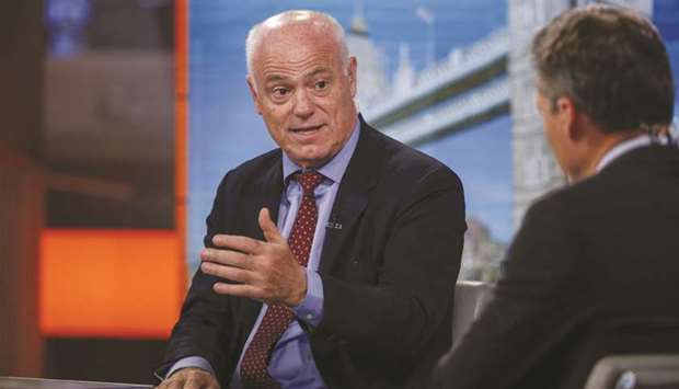 Jose Manuel Campa, chairman of the European Banking Authority, gestures while speaking during a Bloomberg Television interview in London. The remarks from Campa yesterday will rekindle a divisive debate about whether rich countries such as Germany should support banks of poorer neighbours such as Italy.