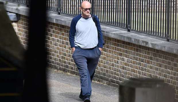 Number 10 special adviser Dominic Cummings arrives at Downing Street in central London yesterday.