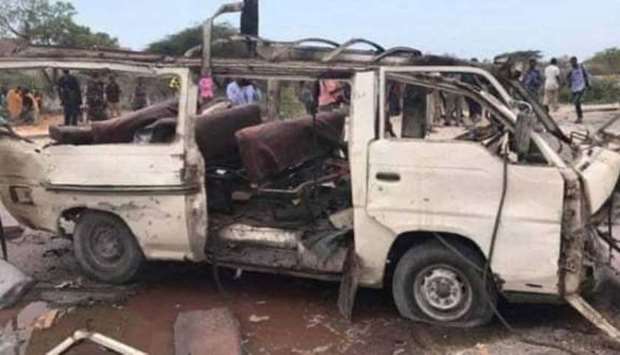 Somalia blast kills at least 10 on minibus