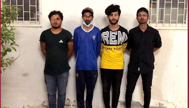 The four persons - all of them Asians - were arrested after the department received information about a gang operating in the Najma and Old Airport areas.
