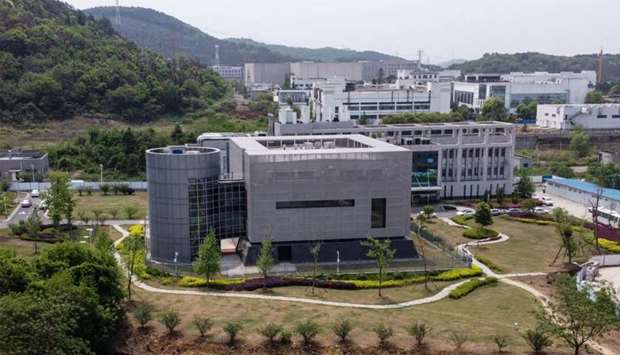 An aerial view shows the P4 laboratory at the Wuhan Institute of Virology in Wuhan in China's central Hubei province