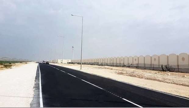 A view of a section of the road completed by Ashghal.